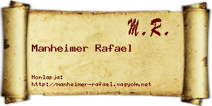 Manheimer Rafael névjegykártya